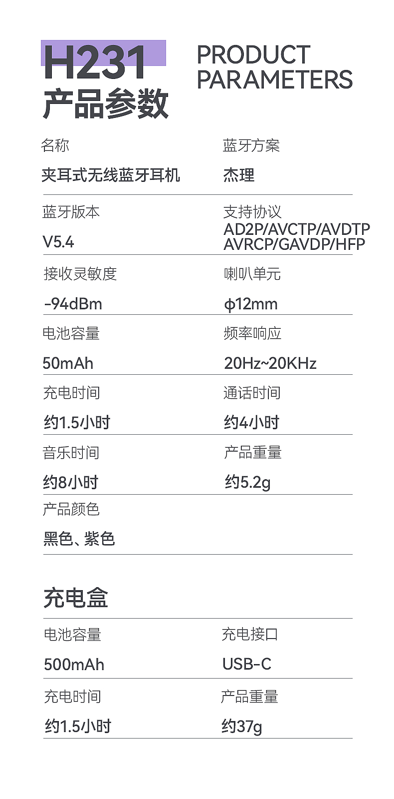 H231夹耳式无线蓝牙耳机_OWS 耳机_深圳市royal皇家88电源有限公司